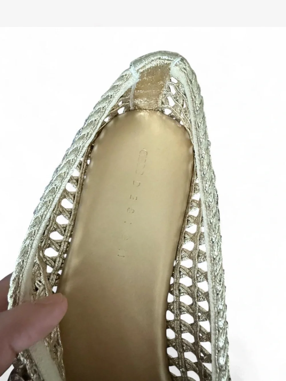 ASOS Women’s gold Woven Ballet Flats
